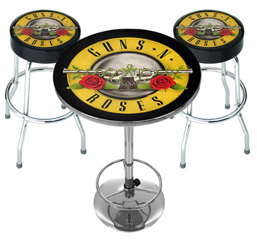Guns N Roses 2 Bar Stool & 1 Table Set