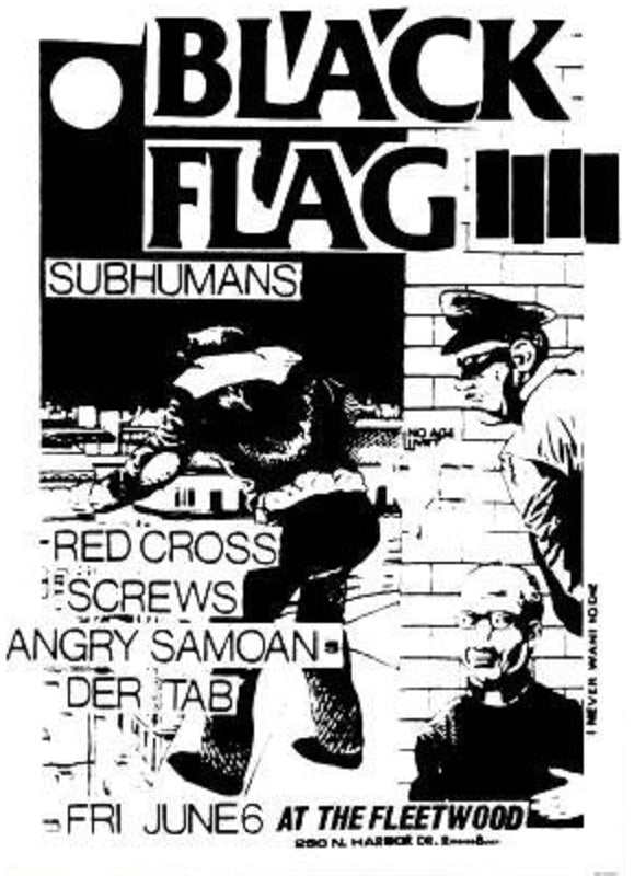 Black Flag and Subhumans at the Fleetwood Tour Poster