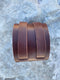 Leather Wristband Double Strap Soft Brown