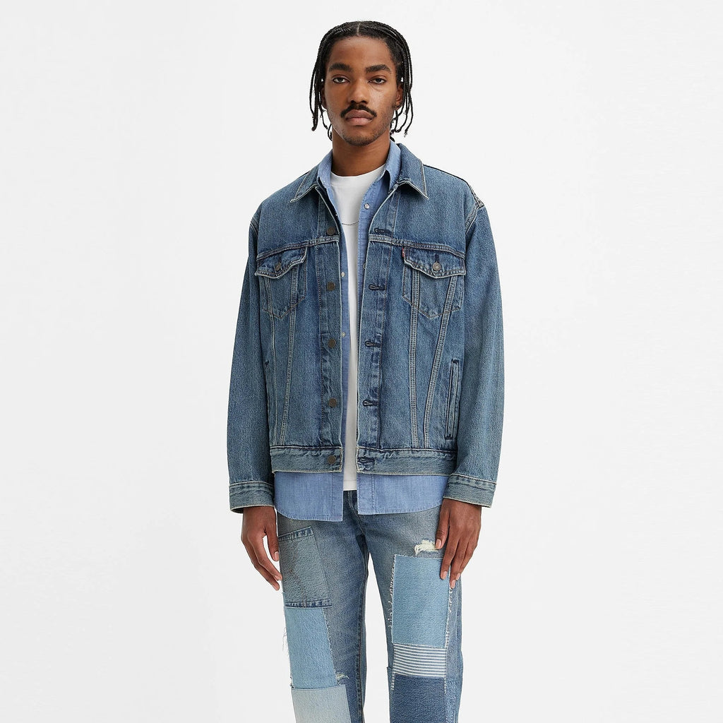 Levi's 70520-0315 RELAXED TRUCKER denim boa jacket, men's XL size /eaa511936 main image 0