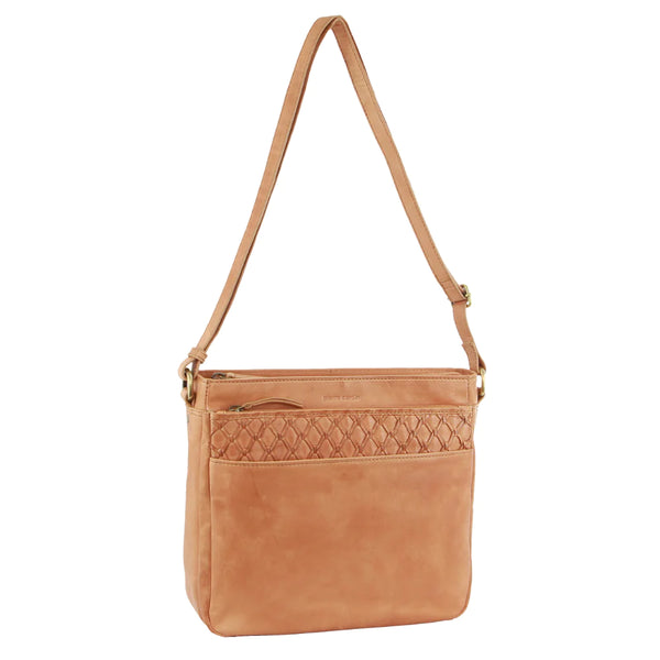 Pierre Cardin Leather Embossed Cross-Body Bag 3688 Apricot
