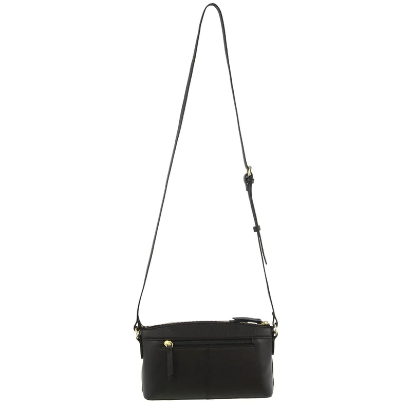 Pierre Cardin's Leather Cross-Body Bag 3656 Black