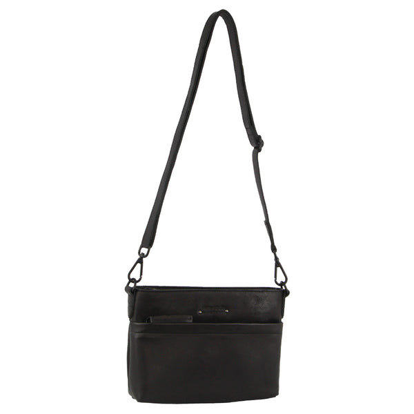 Pierre Cardin Leather Cross-Body Bag 3727 Black