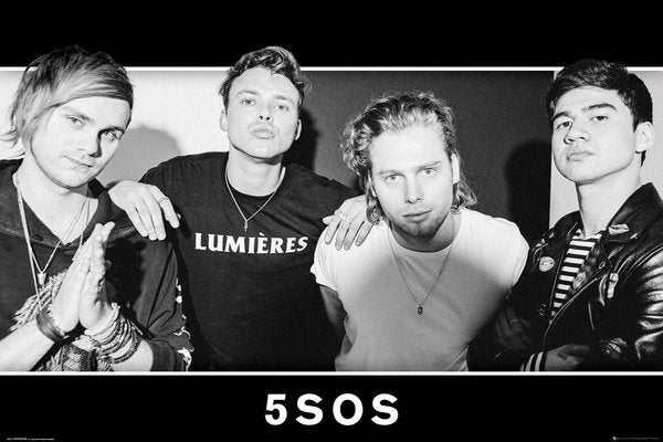 5 Seconds of Summer Group B&W Poster