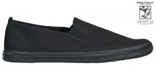 Raben Slip On Black/ Black Canvas Shoe – Famous Rock Shop