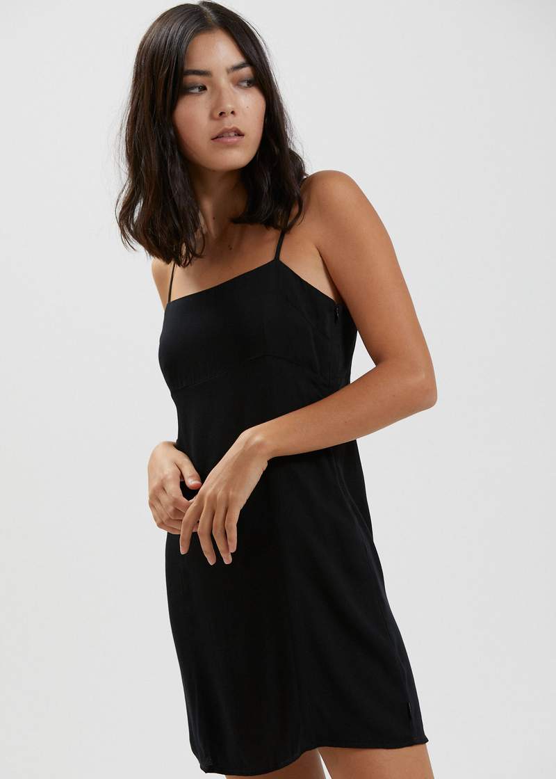 Afends Lola Recycled Mini Dress Black Famous Rock Shop Afends Lola Recycled Mini Dress Black Famous Rock Shop