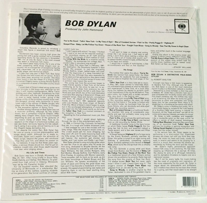 Bob Dylan - Bob Dylan Vinyl CL1779 Famous Rock Shop. 517 Hunter Street Newcastle, 2300 NSW Australia