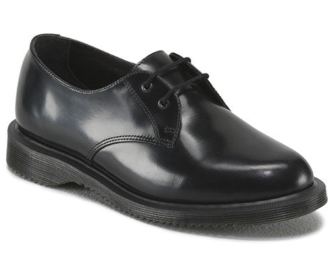 Dr Martens Brook Black Polished Smooth Leather Shoes