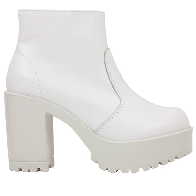 Roc Boots Gosh White Leather Ankle Boots with Zip