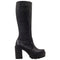 Roc Boots Gusto Black Leather Knee High Boots with Zip
