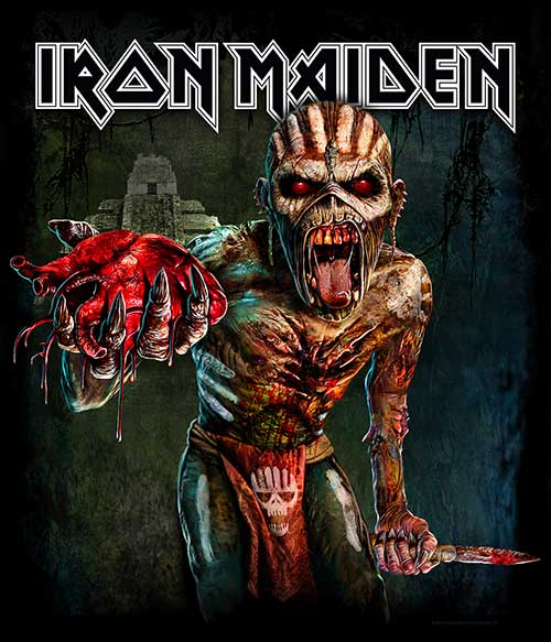 Iron Maiden Men's Premium Tee: The Book of Souls European Tour (Version 1) IMTEE50MB An official licensed men's soft-style cotton tee featuring the Iron Maiden  Famous Rock Shop Newcastle 2300 NSW Australia1
