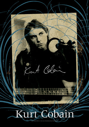 Kurt Cobain Frame Textile Poster Flag Famousrockshop