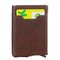 Leather Smart Card Holder Tab Wallet Brown 3643