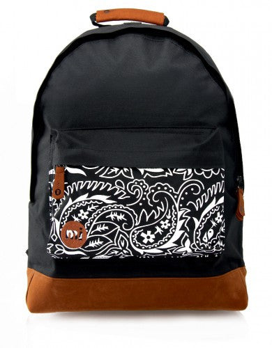 Mi Pac Pocket Print Black Paisley Backpack