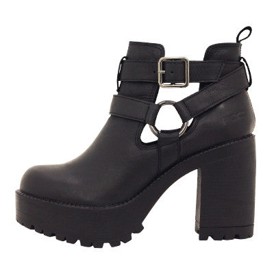 Roc Packer Black Buff Leather Ankle Boots