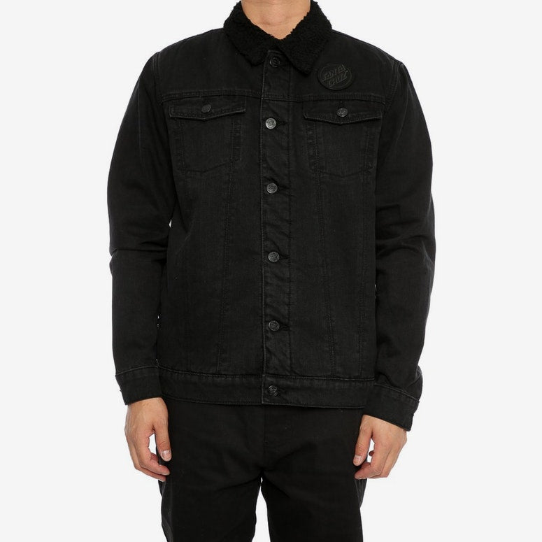 Santa Cruz Seacliff Sherpa Denim Jacket Wash Black SC- MJA7482