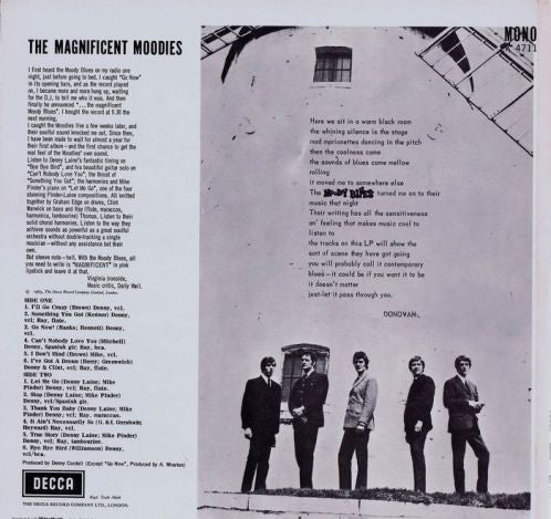 The Moody Blues ‎– The Magnificent Moodies LP Vinyl ECLEC2474 Famous Rock Shop. 517 Hunter Street Newcastle, 2300 NSW Australia