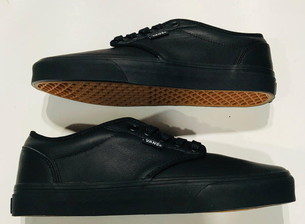 Vans Atwood Mono Black Leather School Shoes – Famous Rock Shop
