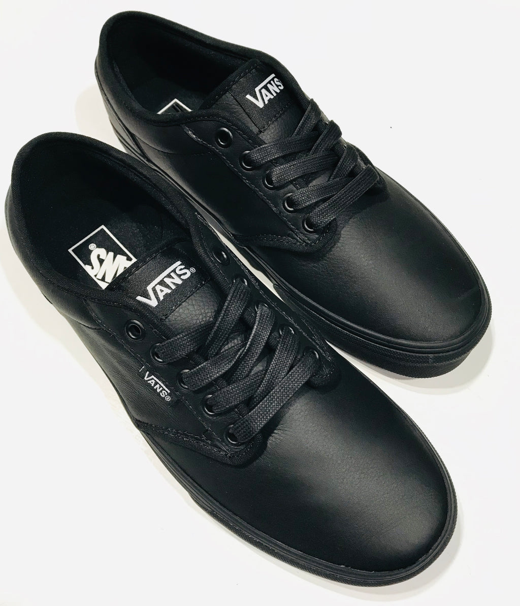 Vans Atwood Mono Black Leather School Shoes – Famous Rock Shop