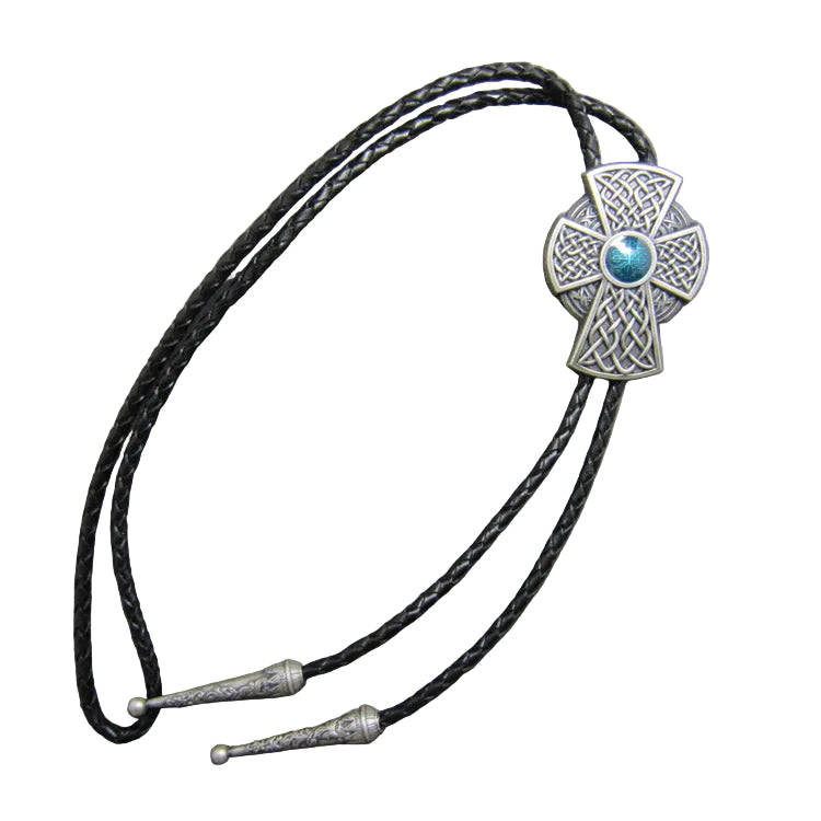 JEAN'S FRIEND Cravatta Bolo Celtica Con Smalto Blu – Vintage In Similpelle, Regolabile, Argento Anticato