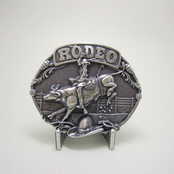 Vintage Silver Plated Western Rodeo Race Cowboy Belt Buckle