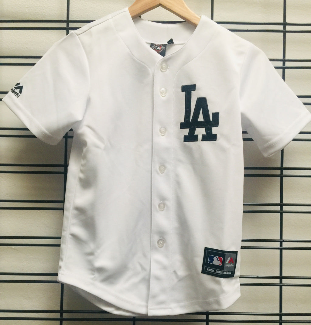Majestic L.A. Dodgers Preschool Girls Baseball Jersey - White/Pink