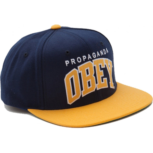 Obey Throwback Snapback Navy Gold