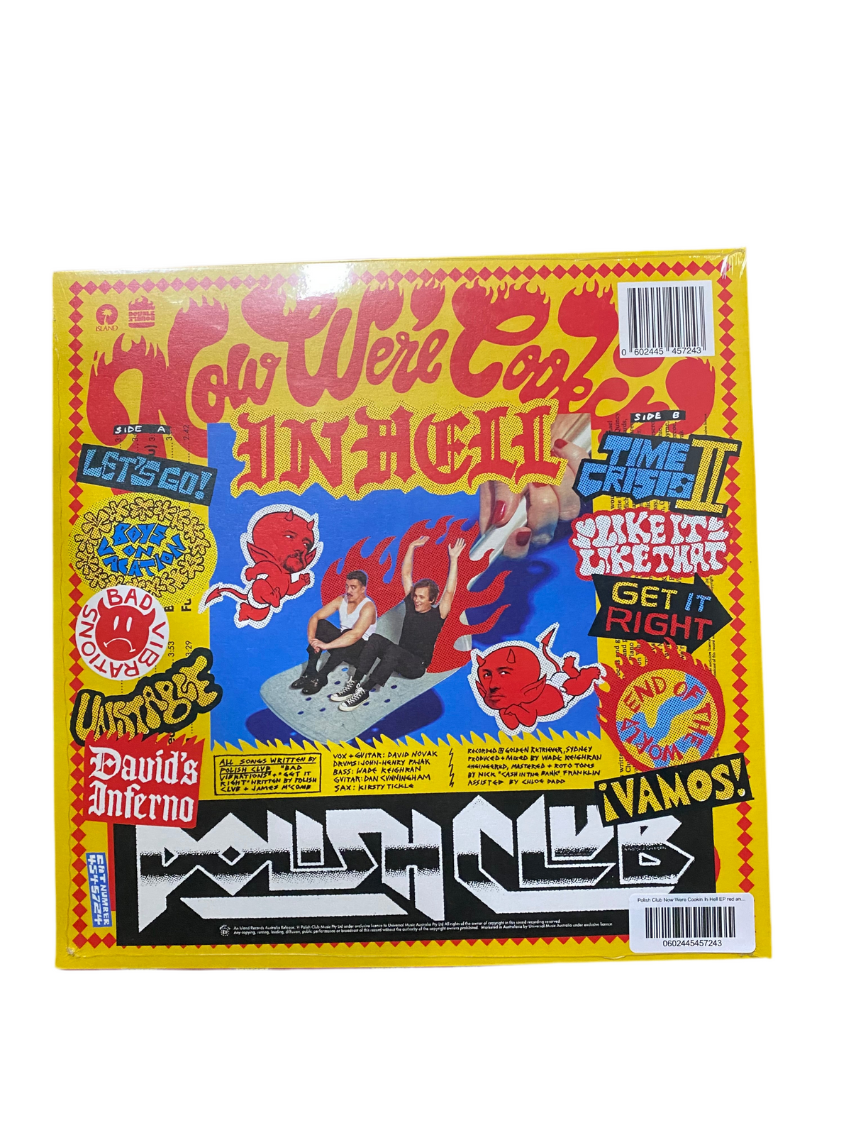 Polish Club Now Were Cookin In Hell EP red and Yellow LP