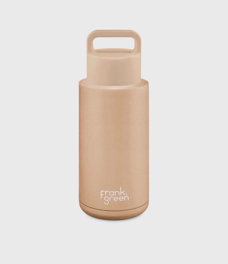 Frank Green - Ceramic Reusable Bottle (Grip Finish) 1L - Soft Stone
