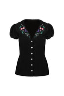 Hell Bunny Winnie Blouse Black