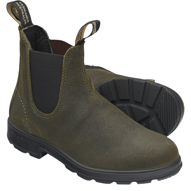 Blundstone 1615 Dark Olive Suede Chelsea Boots