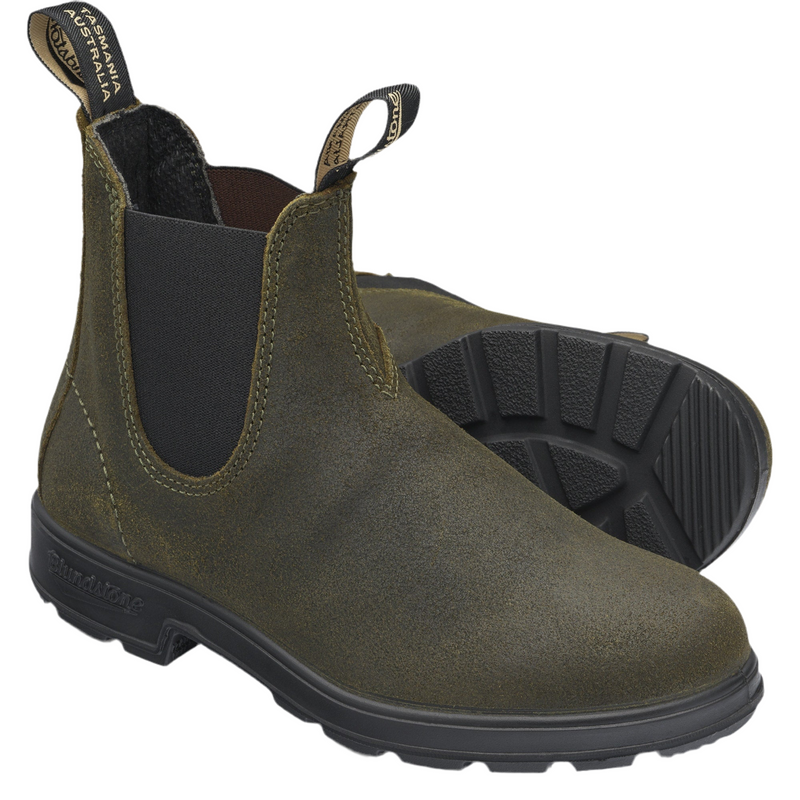 Blundstone 1615 Dark Olive Premium Suede Leather Chelsea Boots