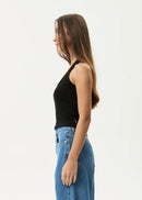 Afends Basis Rib Halter Black