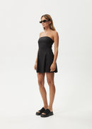 Afends Lilo Strapless Black Mini Dress Hemp