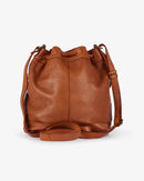 Beholder Lila Saddle Tan Leather Bucket bag