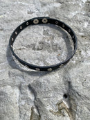Leather Flat Stud Choker Black 003