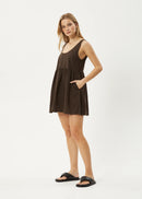 Afends Hemp Jesse Mini Dress Coffee