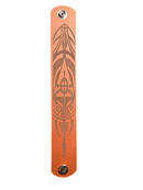 Leather  Wristband with tribal design on a white background