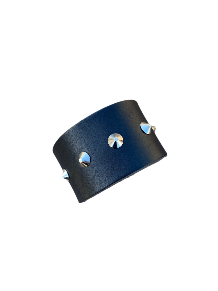 Genuine Leather Wristband with studs Unisex