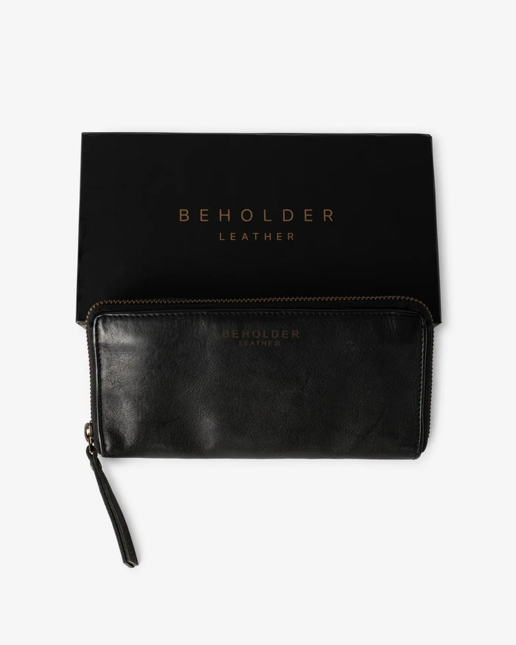 Beholder Nadi Obsidian Black Leather Wallet