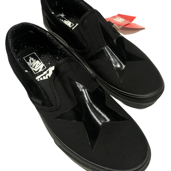 Bowie Vans Classic Slip on Black star Black VNOA38F7VLZ Famous Rock Shop