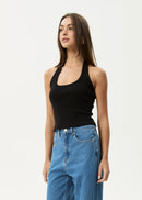 Afends Basis Rib Halter Black