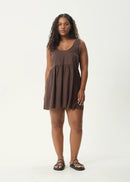 Afends Hemp Jesse Mini Dress Coffee