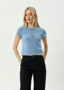 Afends Romantics Baby Tee Slate Blue