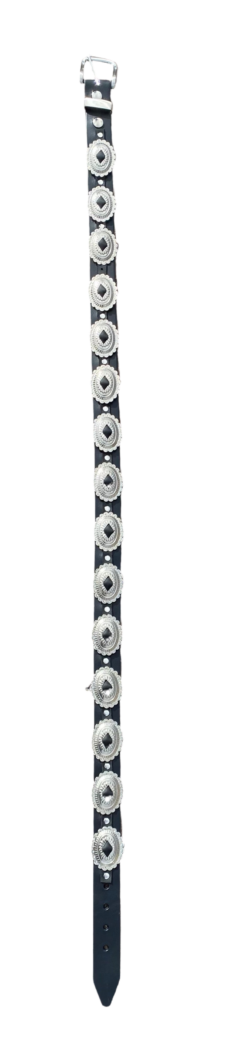 Leather Concho belt black