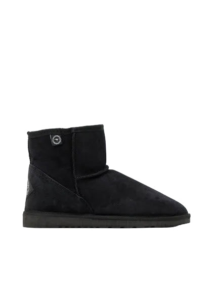 Black Ugg boot mini on white background