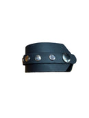Leather Wristband Smooth Single Strap Flat Stud 10