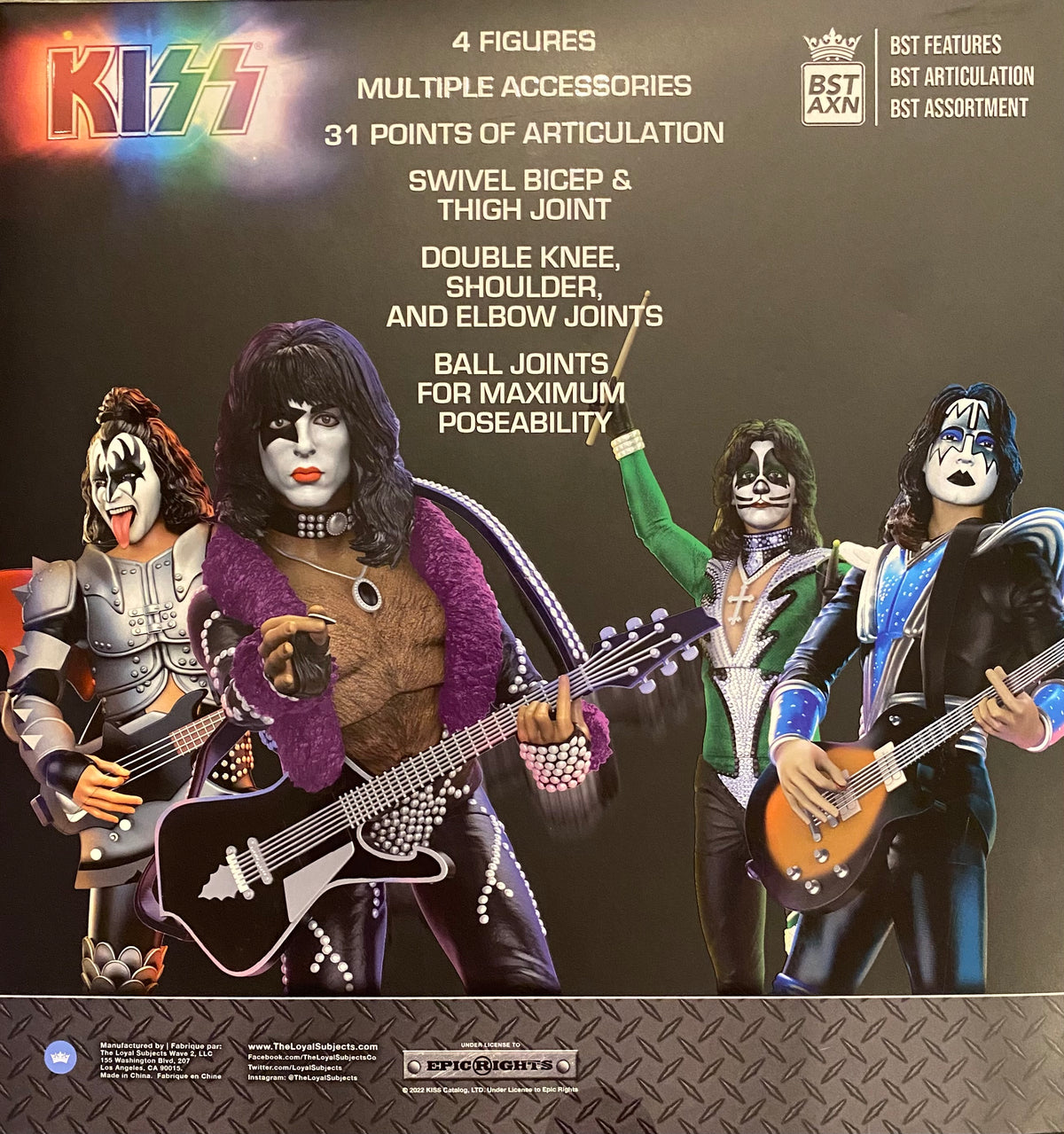 Kiss - The Band Vegas Outfits 4-Pack BST AXN 5" Action Figure Set SDCC Exclusive..
