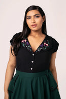 Hell Bunny Winnie Blouse Black