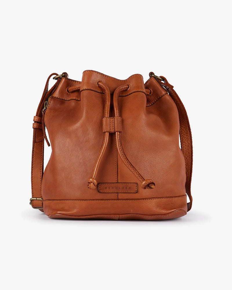 Beholder Lila Saddle Tan Leather Bucket bag